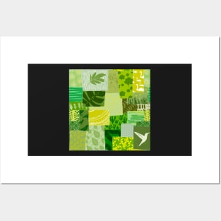 Green oasis patchwork Posters and Art